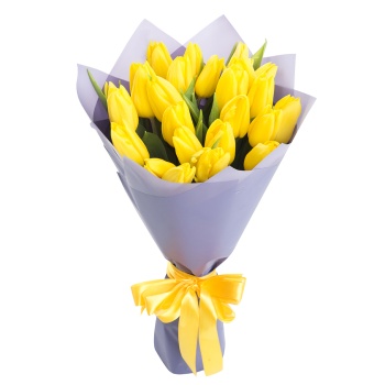 25 желтых тюльпанов