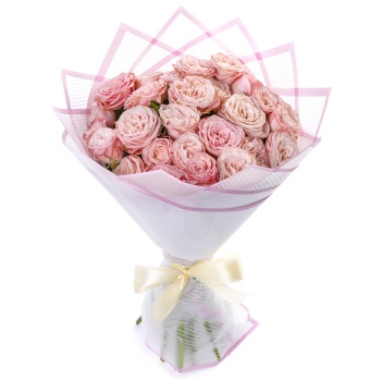Букет из 21 розовой кустовой розы