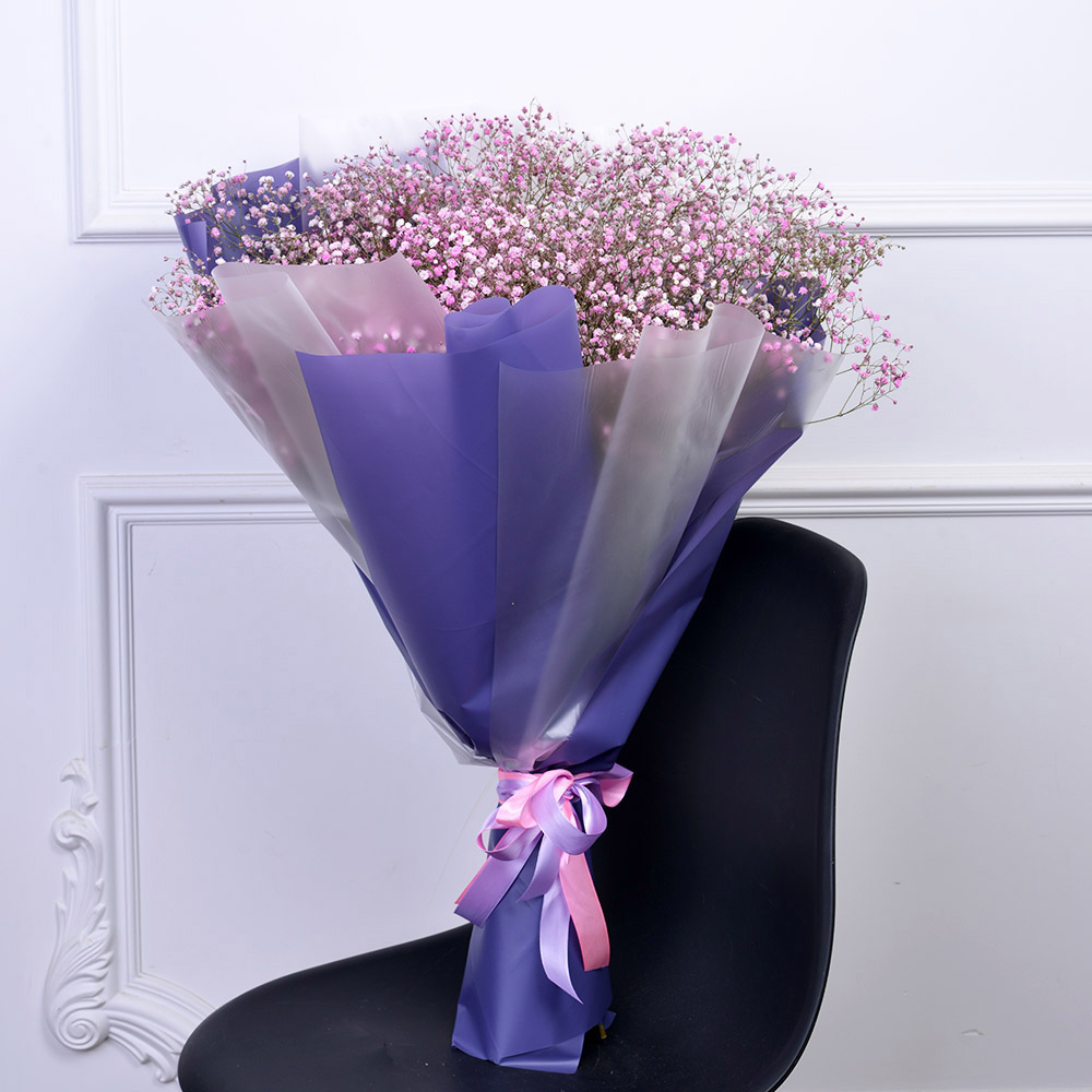 Букет из 19 фиолетовых гипсофил