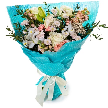 Букет с пионовидной розой и гиппеаструмом