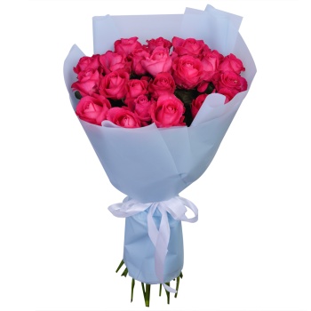 Букет из 21 малиновой розы 60 см