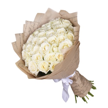 Букет из 35 белых роз Premium 40 см