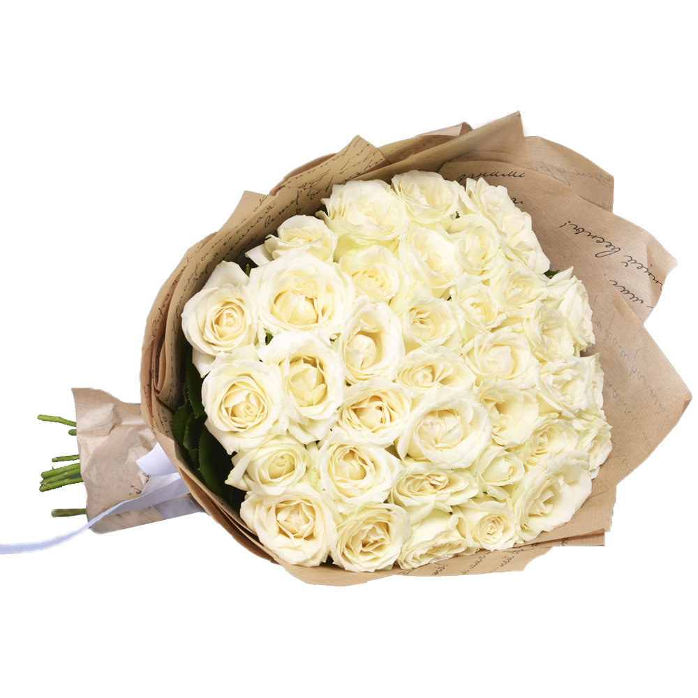 Букет из 35 белых роз Premium 40 см