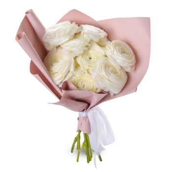 Букет из 11 белых ранункулюсов