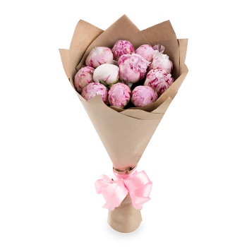 11 розовых пионов