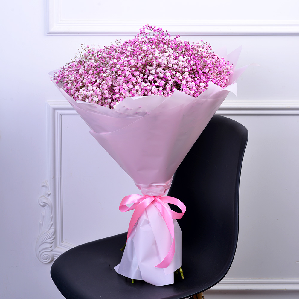Букет из 35 розовых гипсофил