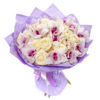 Букет из роз и орхидей