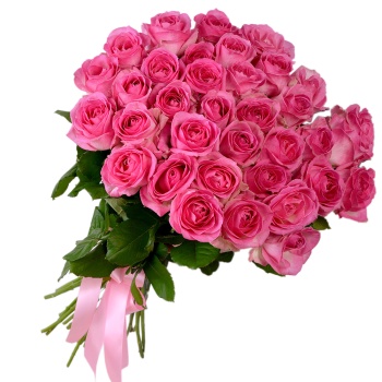 35 розовых роз 60 см