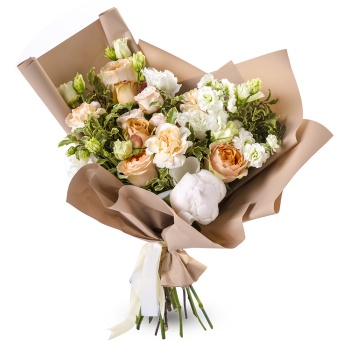 Букет с розой и диантусом