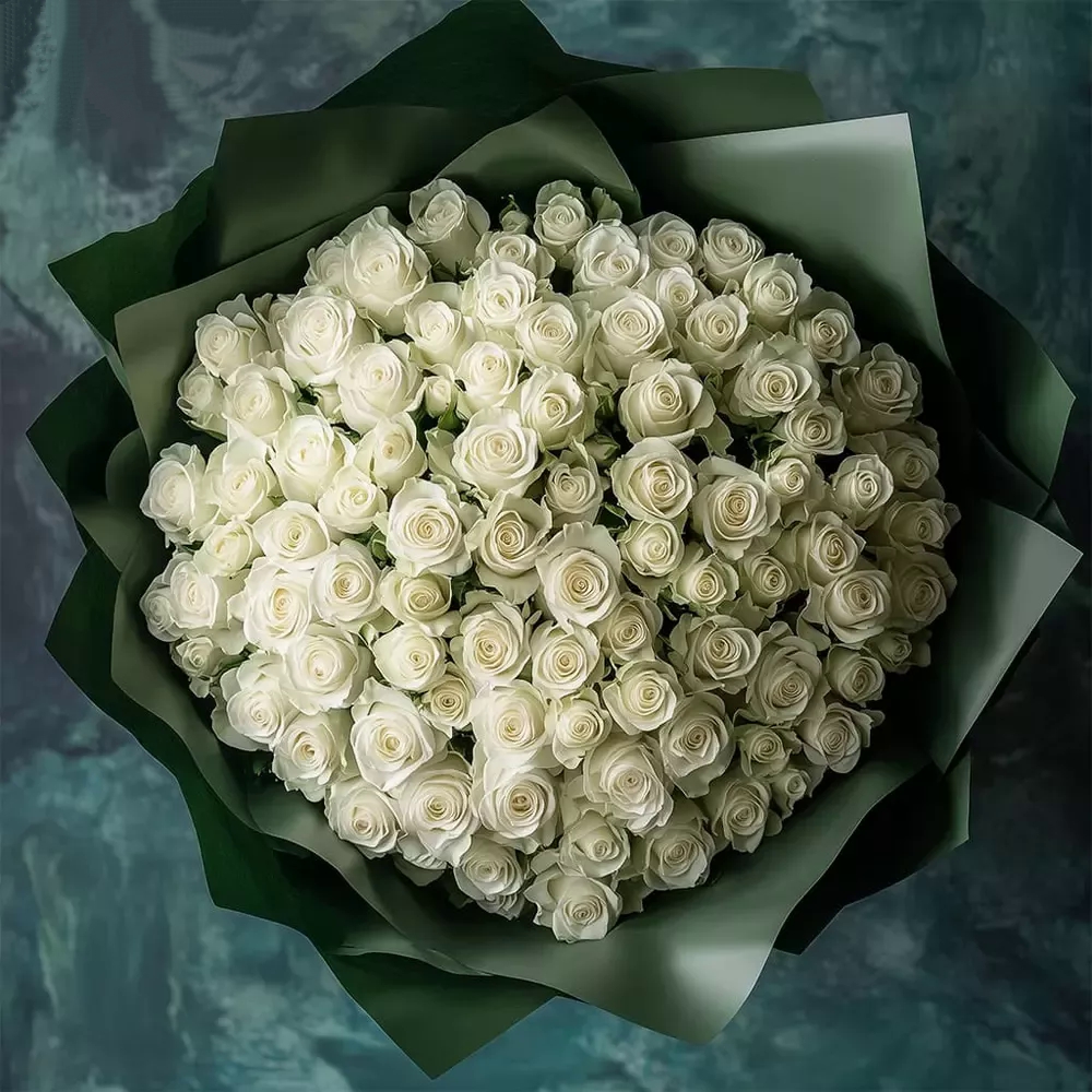 101 белая роза