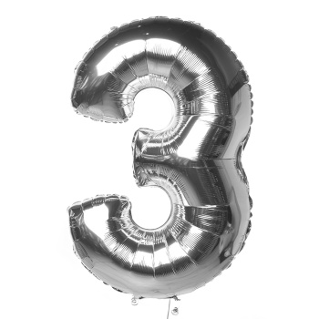 Шар "Цифра 3" Серебро