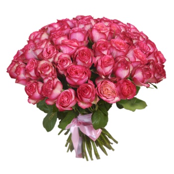 Букет из 51 розовой пионовидной одноголовой розы