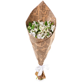 Букет из 15 белых альстромерий