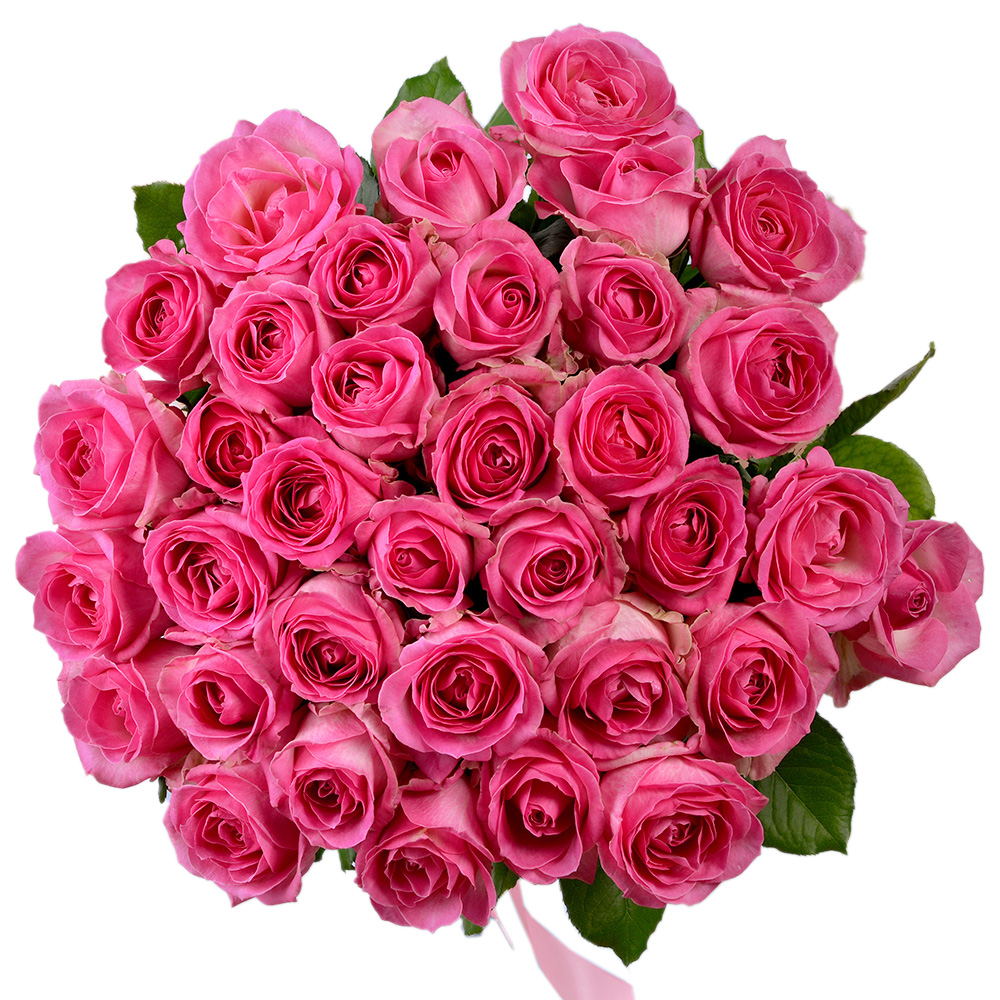 35 розовых роз 60 см