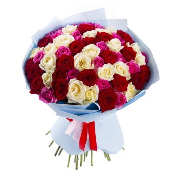 51 роза Premium микс 60 см