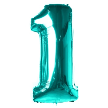 Шар "Цифра 1" Бирюза