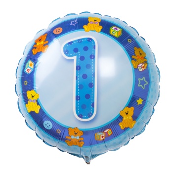 Фольгированный шар с цифрой Один для мальчика
