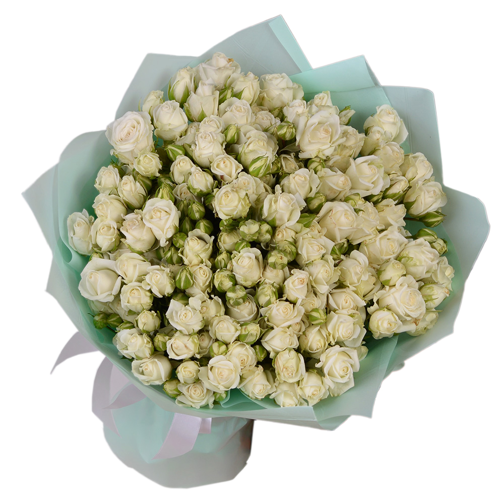 21 белая кустовая роза