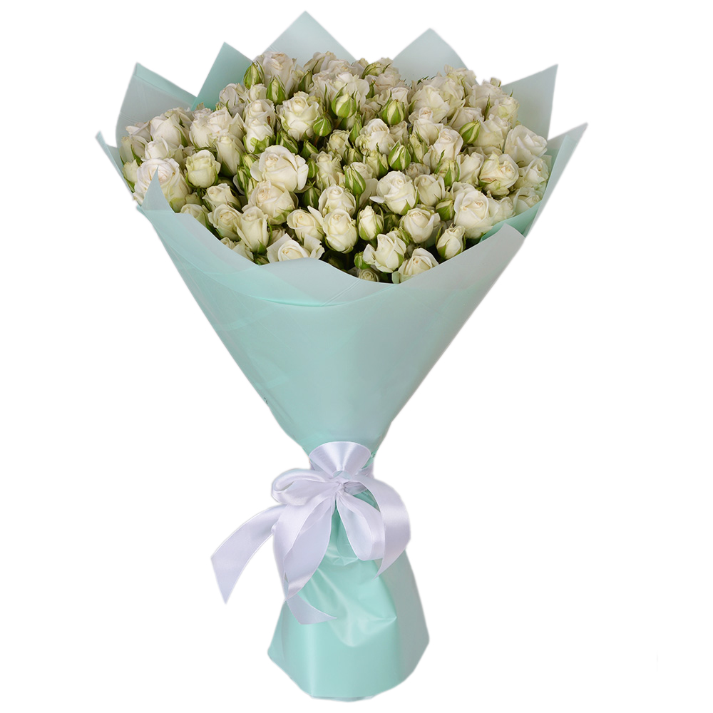 21 белая кустовая роза