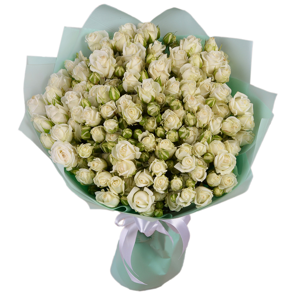 21 белая кустовая роза