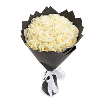 Букет из 19 белых роз 50 см